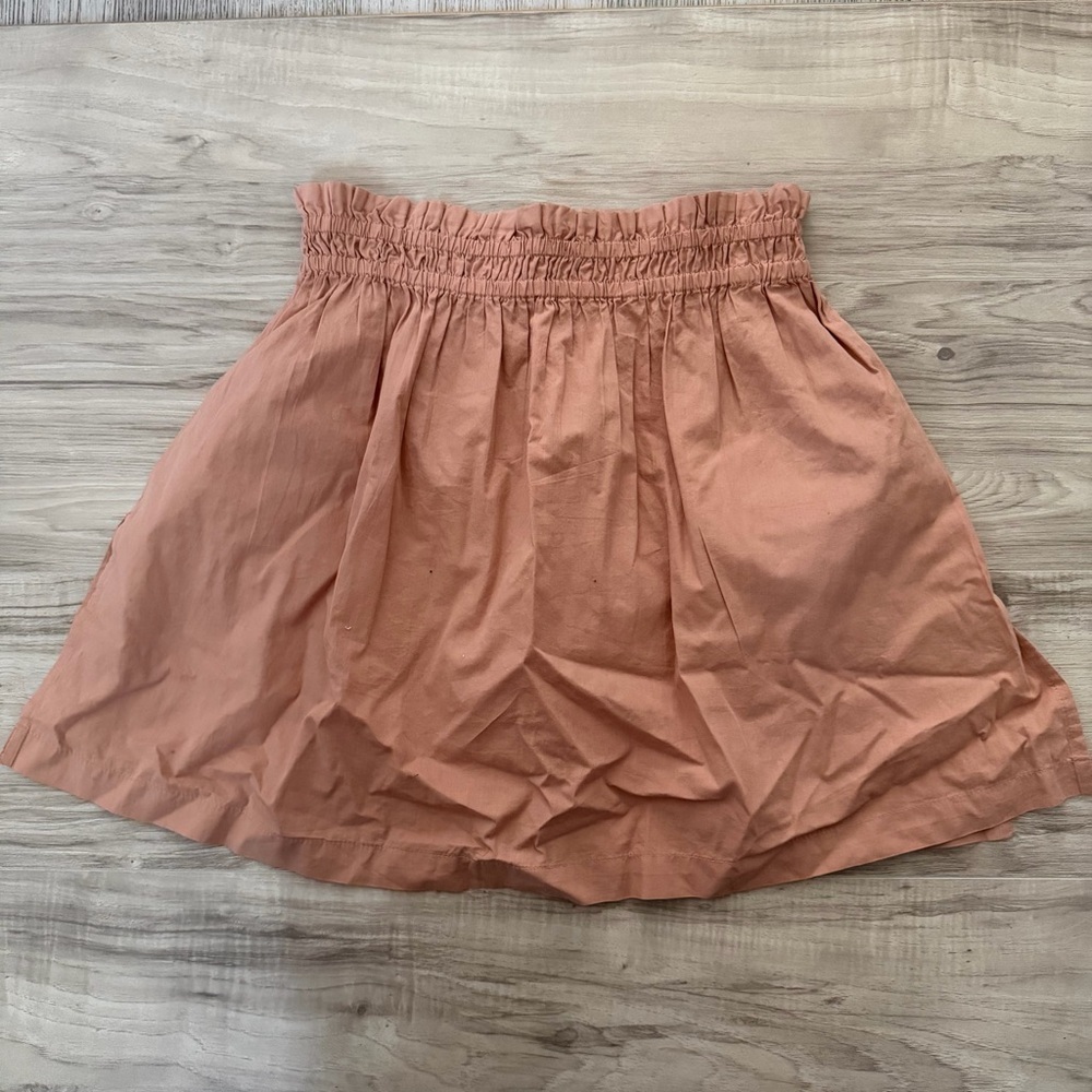 Free People Peach Flowy Mini Skirt Elastic Waist Boho Size XS